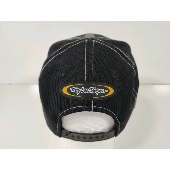 Troy Lee Designs "Ugly's In" Skull Motorhead Snapback Hat Cap Black Gray - Picture 3 of 6